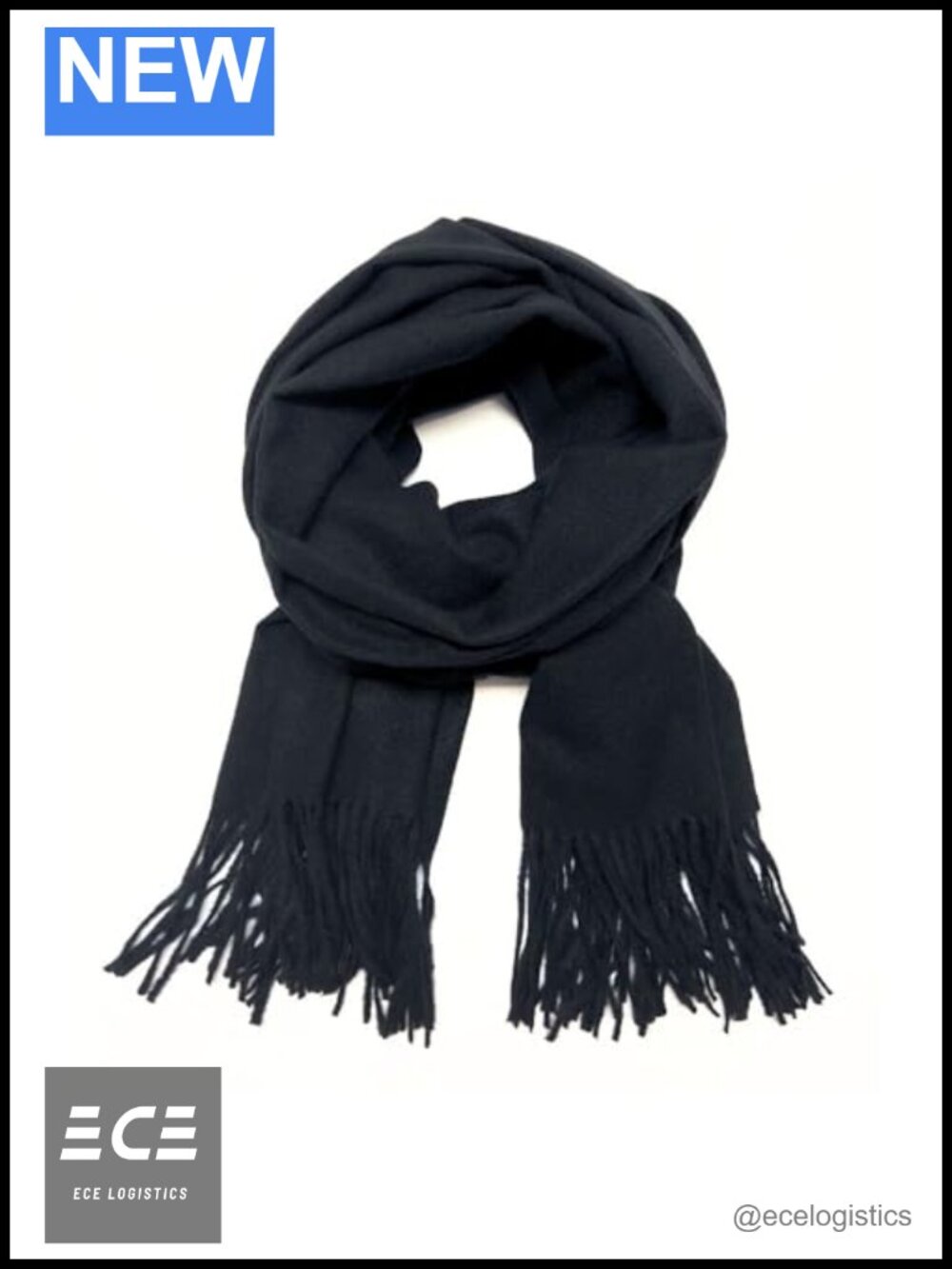 Large Wool Blend Scarf Wrap Shawl Fringe Winter Cold Weather